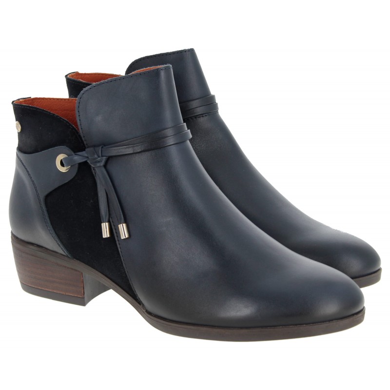 Navy leather shoe on sale boots